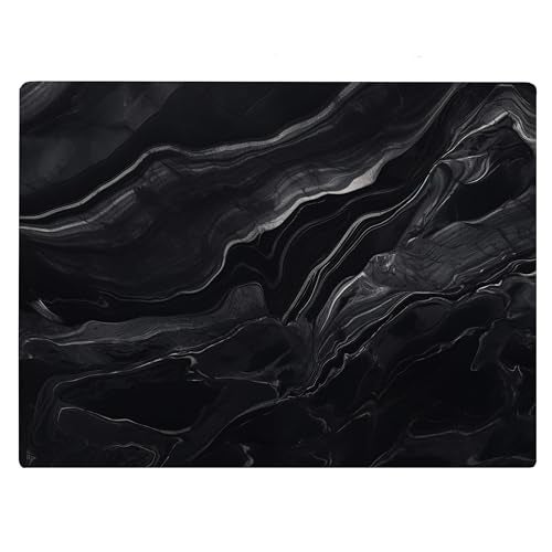 DAJDC Black Marble Kitchen Glass Cutting Board Ocean Decorative Gift Marbled Granite Stone Rock Gift For Her Mom Wife (Black Marble) - Image 1