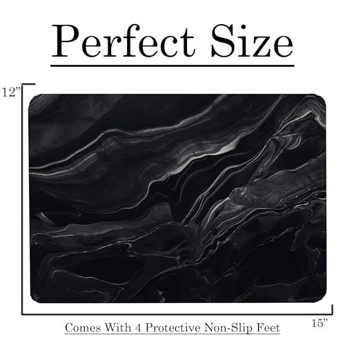 DAJDC Black Marble Kitchen Glass Cutting Board Ocean Decorative Gift Marbled Granite Stone Rock Gift For Her Mom Wife (Black Marble) - Image 3