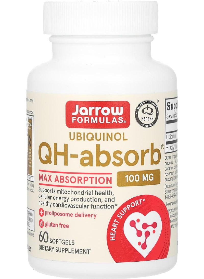 jarrow formulas يوبيكوينول QH-امتصاص، أقصى امتصاص، 100 ملغ، 60 كبسولة لينة