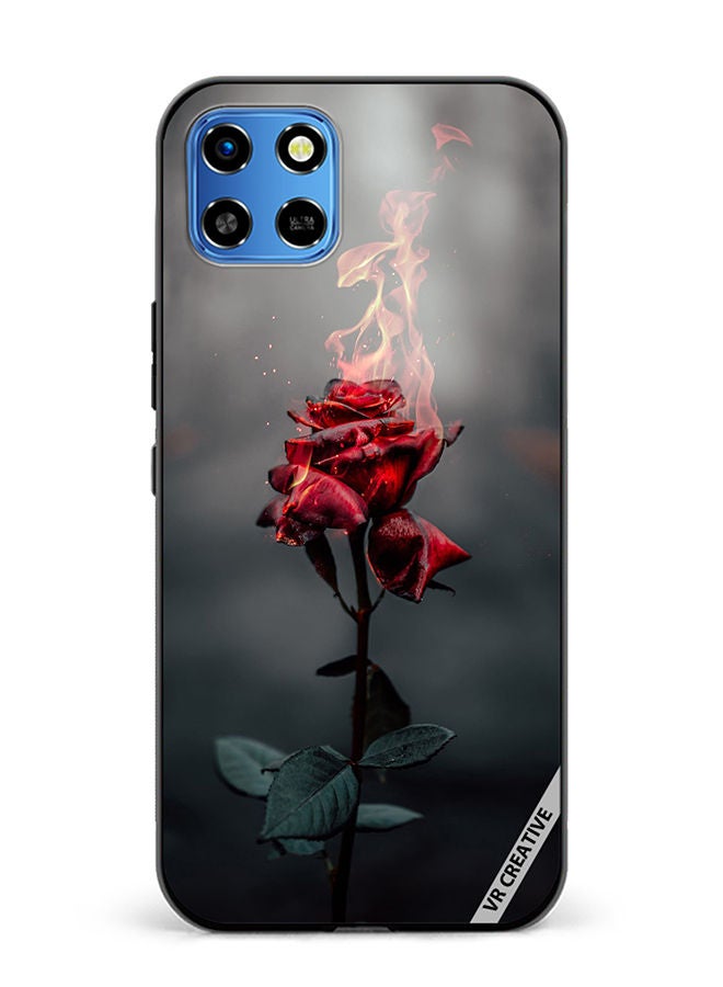 VR CREATIVE Protective Case Cover For Infinix Smart 6 HD Burning Rose Design Multicolour - Image 1
