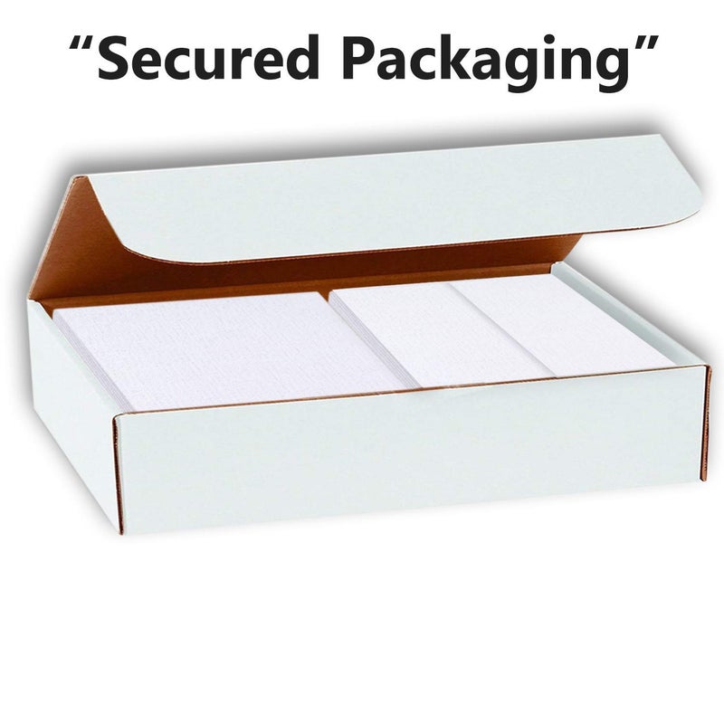 Hamilco Card Stock Blank Cards and Envelopes Flat 4" x 6" Linen White Cardstock Paper 100 Pack - Image 3