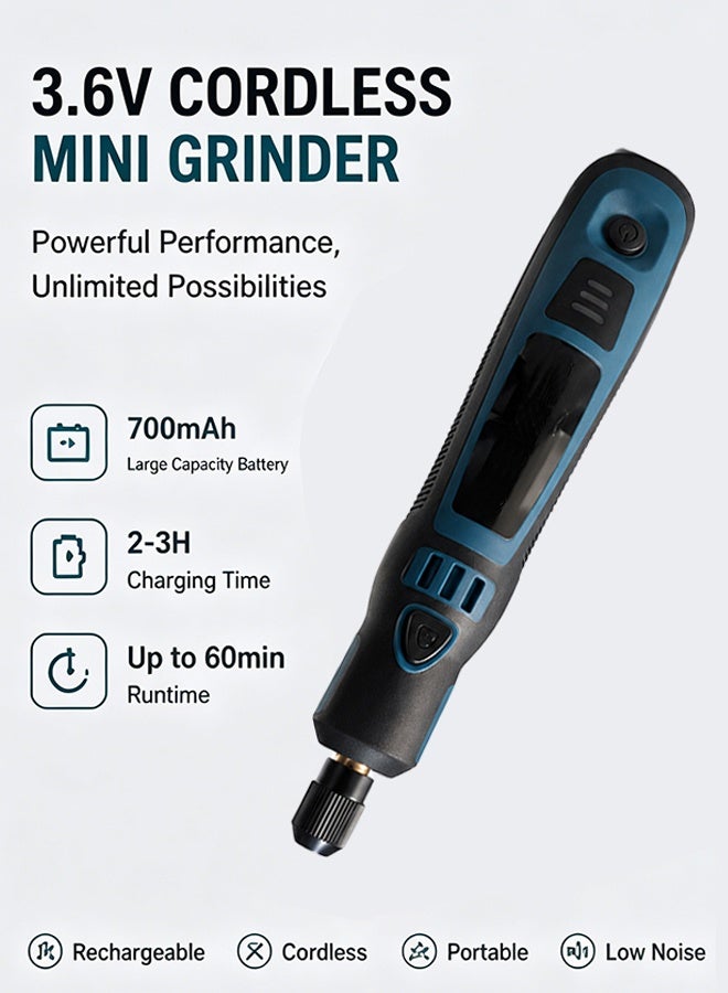 YIM-VIBEHAUS 50 Pcs DIY Small Electric Grinder, Household Hand-held Electric Polishing Tool for Jade, Wood & Metal Engraving, USB Rechargeable Electric Grinder Set Mini Small Electric Grinder Pen, Power Tool - Image 2