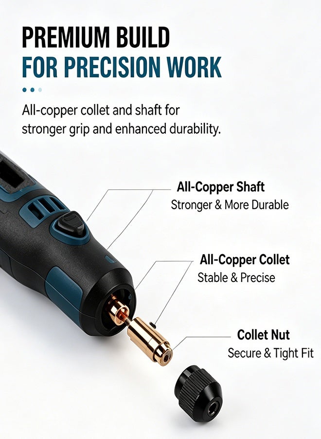 YIM-VIBEHAUS 50 Pcs DIY Small Electric Grinder, Household Hand-held Electric Polishing Tool for Jade, Wood & Metal Engraving, USB Rechargeable Electric Grinder Set Mini Small Electric Grinder Pen, Power Tool - Image 3