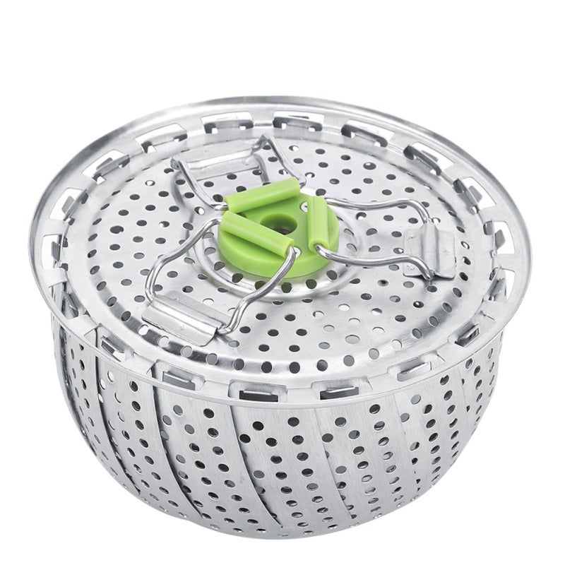 Stainless Steel Steamer Basket - 3 Folding Legs Foldable Mesh Steamer Rack for Home Kitchen Cooking - Multifunctional Collapsible Steamer for Vegetables Eggs Food Storage - Image 4