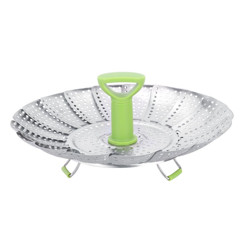 Stainless Steel Steamer Basket - 3 Folding Legs Foldable Mesh Steamer Rack for Home Kitchen Cooking - Multifunctional Collapsible Steamer for Vegetables Eggs Food Storage - Image 2