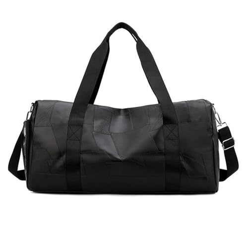 Handcuffs Weekender Travel Duffle Bag | Faux Leather Travel Bags with Separate Shoe & Laundry Compartment for Men & Women (Black-2) - Image 2