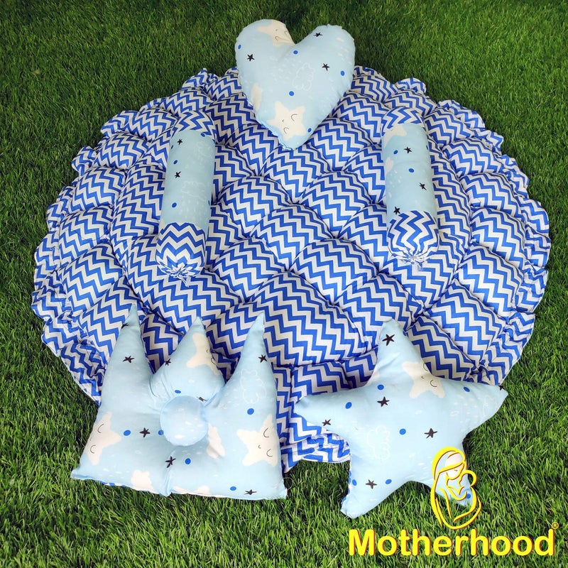 MOTHERHOOD MOTHERHOOD Round Baby Tub Bed and 5 pc Baby Pillow Luxury Baby Mattress Bed Sleeper Bedding Set coSleeper Safe Cotton Fabric with RFilled UltraSoft Comfortable for Newborn to Toddlers ZSky - Image 5