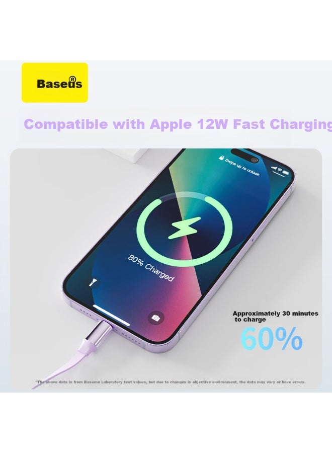 Double Magic Beemo 3-In-1 Retractable Data Cable For Apple Android Type-C One Drag Three Fast Charge Suitable For Iphone 16/15/14 Xiaomi Huawei Car Mobile Phone Charger 1.2M Purple - Image 2