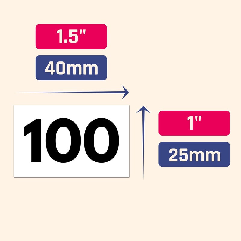 TownStix 5 مجموعات ملصقات أرقام 1100 مقاومة للماء من الفينيل 15 × 1 أرقام سوداء - Image 2