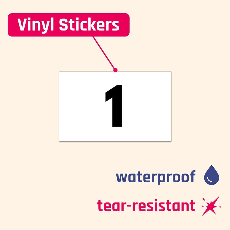 TownStix 5 مجموعات ملصقات أرقام 1100 مقاومة للماء من الفينيل 15 × 1 أرقام سوداء - Image 5