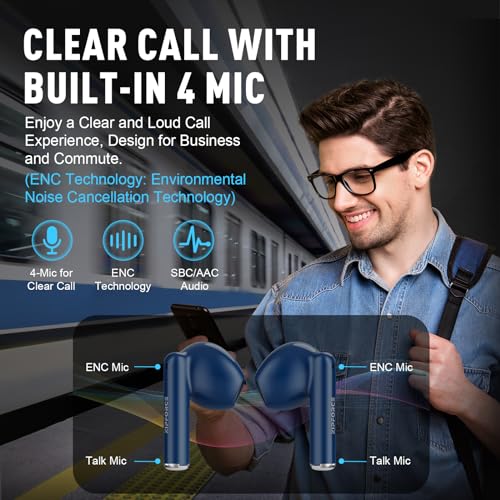 ZIPFORCE True Wireless Earbuds, in-Ear Bluetooth 5.3 Headphones 4-Mics ENC Clear Call, Bluetooth Earbuds Touch Control 30 Playtime, IPX6 Waterproof TWS, Light-Weight Earphones - Image 5