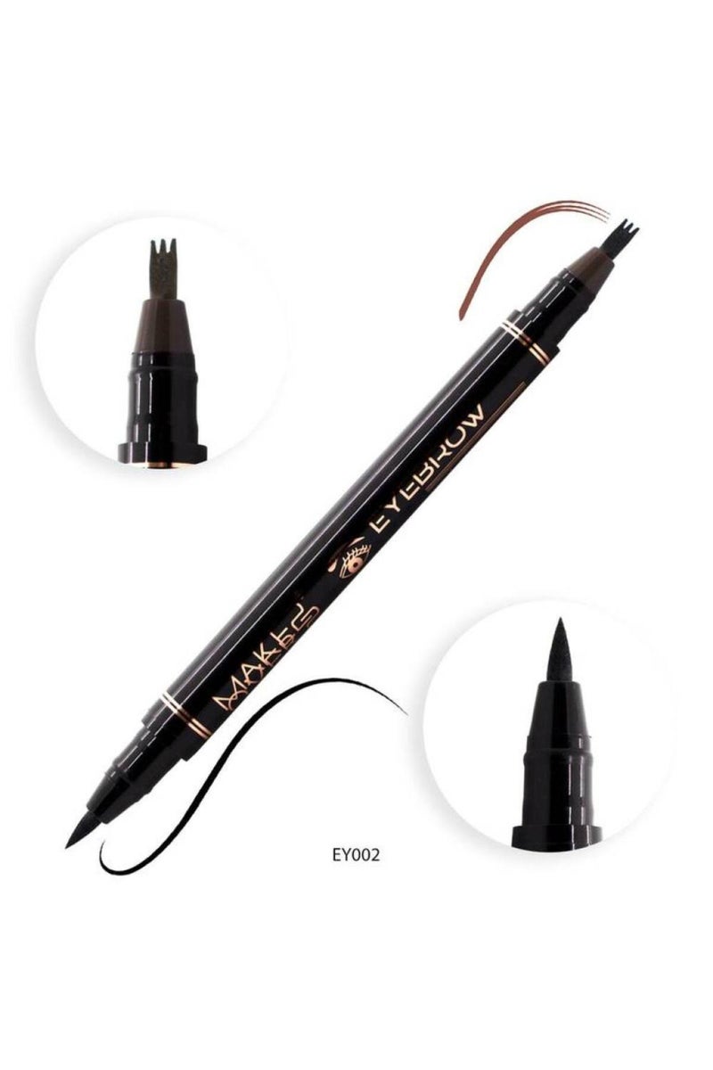 Makeover Dual-Use Eyebrow and Eyeliner Pencil Black/Dark Brown 22-EY002 - Image 1