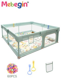 MEBEGIN 120*160cm Baby Playpen Play Pens for Babies and Toddlers,Baby Playard for Babies and Toddlers, Baby Fence Play Pens for Indoor & Outdoor, Sturdy Safety Play Yard with Soft Breathable Mesh, Anti-Fall  - Image 2