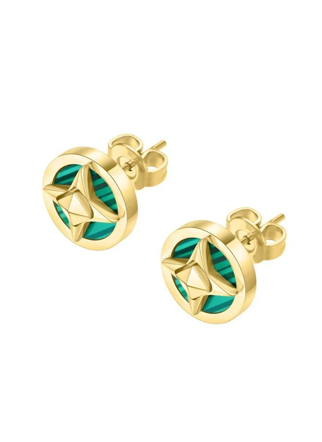 بوليس Lucky Star Earring for Women Gold Plating with Malachite