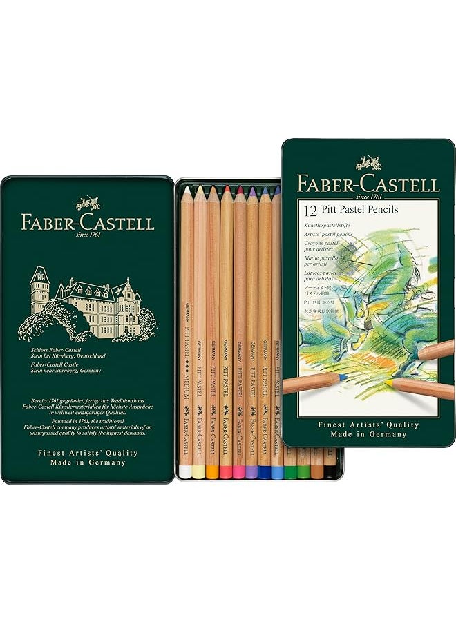 FABER-CASTELL - Pitt Pastel Color Pencil 12 Piece Set Assorted - Image 1