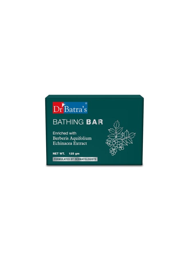 Dr Batra's Bathing Bar, Enriched with Berberis and Aquifolium, Soap for clean, clear & luminous skin, Protection from infections,Longlasting moisturzing effect (125g, Pack of 4) - Image 2