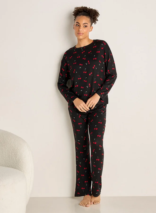 سبلاش فيڤ طقم تي شيرت وبيجامة بطبعة شاملة