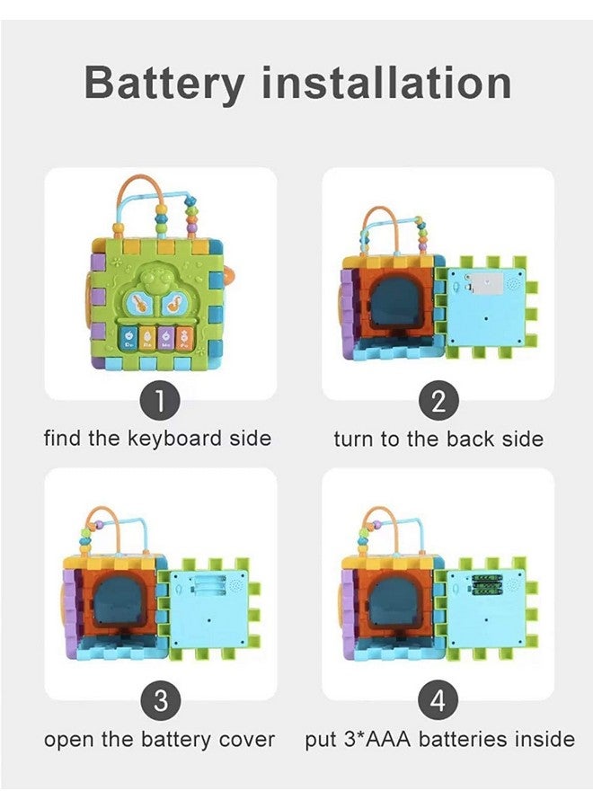 Brand Conquer Activity Cube Baby Toys 6 In 1 Multi-Purpose Educational Learning Cube With Music Activity Center Play Square Toy Gift For 18M+ Year Old Boy Girl (Activity Cube) - Image 3