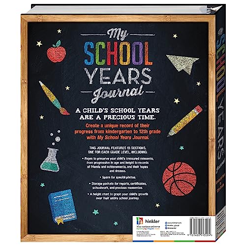 Hinkler My School Years Journal Preserve Memories of Children Kindergarten to Grade 12 Store Certificates Medals Comes with Height Chart - Image 5