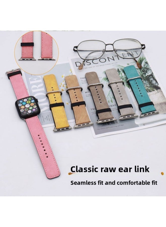 Generic - Heat Sublimation PU Leather Blank For Apple Watch Band Suitable For Apple Watch 12345 Generations Fashionable Metal Fake Leather-Color:Light Gray - Image 1