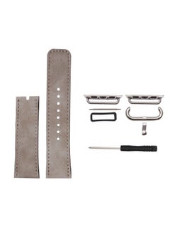 Heat Sublimation PU Leather Blank For Apple Watch Band Suitable For Apple Watch 12345 Generations Fashionable Metal Fake Leather-Color:Light Gray