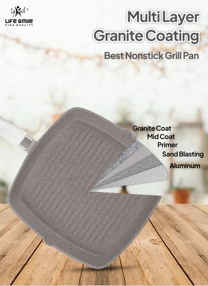 Granite Coated Non-Stick Grill Pan with Stay Cool Fixed Handle for Stove Tops, Square Big Grill Skillet Steak Pan for Indoor & Outdoor Gas Grill Camping & BBQ - 100% PFOA & PFAS Free - pzsku/Z602702AB48A55CFEBDD0Z/45/_/1724647111/77d5efa9-899f-4120-b871-dd5cbd152b42