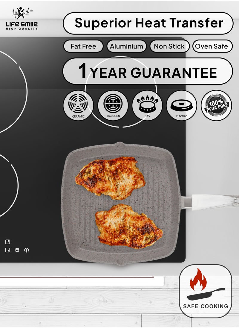 Granite Coated Non-Stick Grill Pan with Stay Cool Fixed Handle for Stove Tops, Square Big Grill Skillet Steak Pan for Indoor & Outdoor Gas Grill Camping & BBQ - 100% PFOA & PFAS Free - pzsku/Z602702AB48A55CFEBDD0Z/45/_/1724647121/304b9cd9-a7b1-4b8e-8f23-0cb86b5266a1