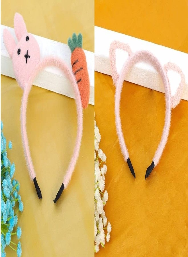 FabSeasons Hair Bands for Girls (3-10 years), Hairbands Pink Head Bands/Hair Accessories for Girls, combo pack of 2 - Image 1