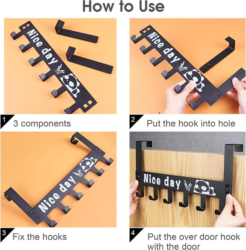 PARSPAR Door Hook Hanger Cartoon Rack HeavyDuty Hook Organizer for Coat Hat Bag Scarfs Clothes Removable ToolFree with Nice Day6 Hooks Hanger Over The Door Hook Hanger Pack of 1 - Image 3