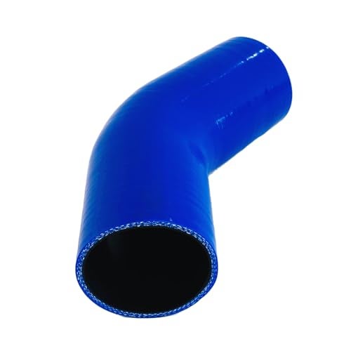 AotoKoop 2.5” (63mm) ID 45 Degree Silicone Coupler, 4” (102mm) Long Leg for Turbo Intake, 4-Ply Reinforced Hose with 2 T-Bolt Clamps, Blue - Image 4