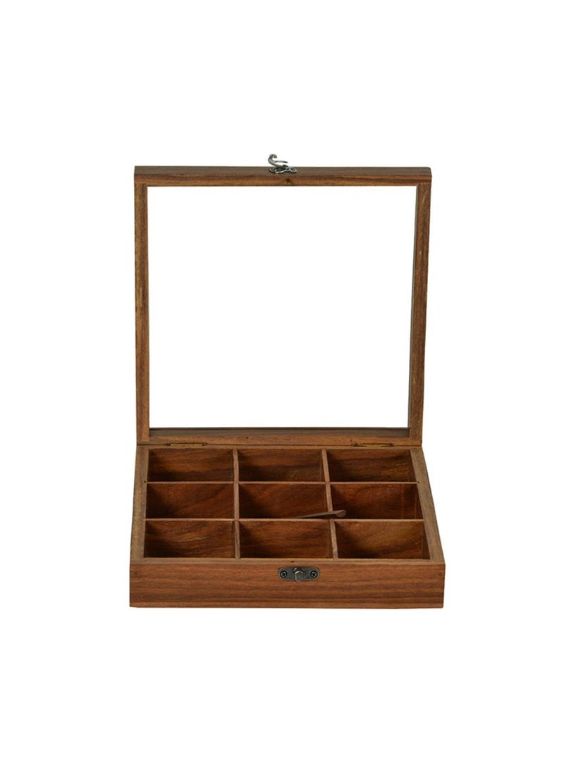 Wooden Masala Dabba with Spoon