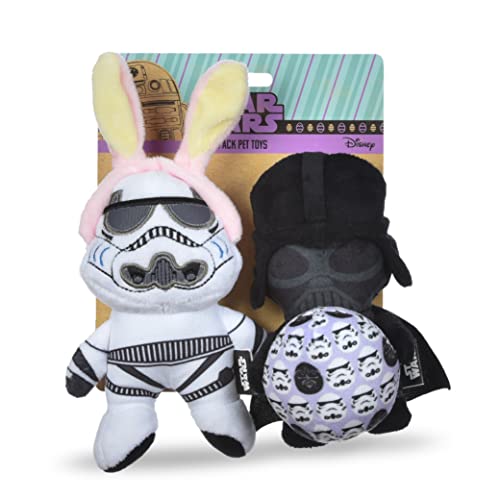STAR WARS 2PC Easter 6" Stormtrooper & Darth Vader Squeaker Pet Toys |Set of Two Plush Squeaker Easter | Pair Toys for Dogs Easter Stuffed Darth Vader & Stormtrooper - Image 1