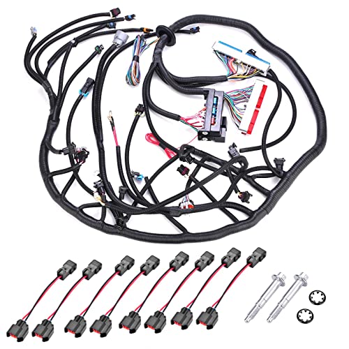 Iker 4L60E Engine Wiring Harness LS Swap Standalone Wire Compatible with GM DBC LS1 4.8L 5.3L 6.0L Vortec Engines 1997-2006. W/4L60E Transmission Drive by Cable - Image 1