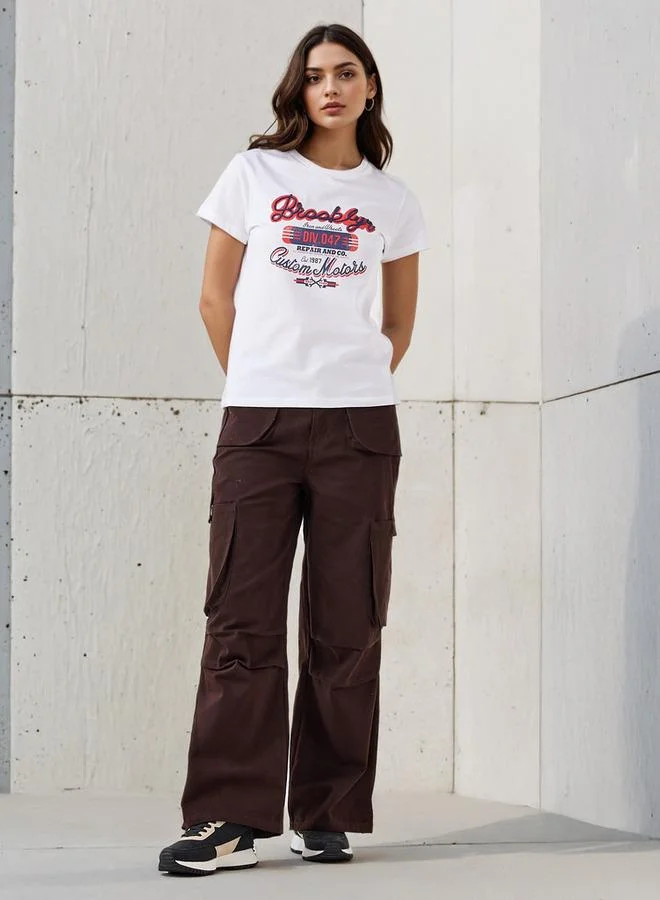 Splash FAV Regular Fit Cotton T-shirt with Graphic Print