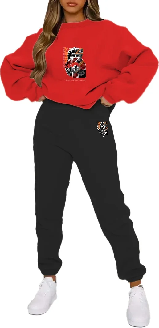 DogFish Tracksuit Oversize Authenic Printed Tracksuit Red