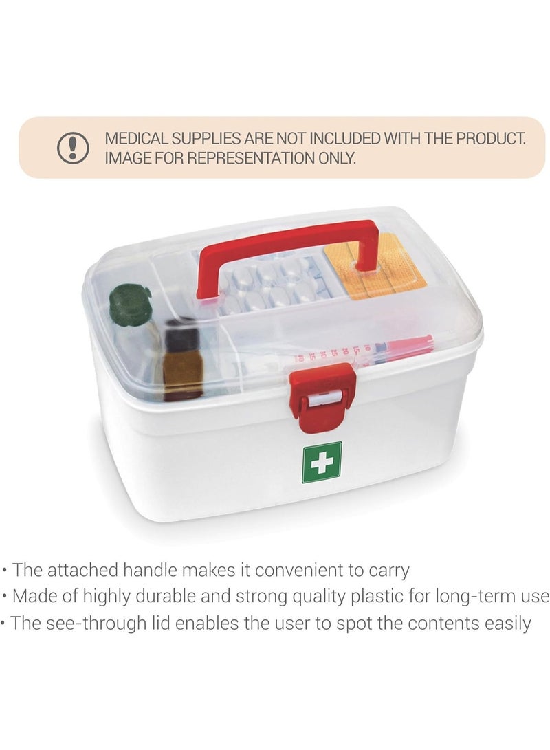 Milton Medical Box – First Aid Kit Storage Organizer with Handle, Detachable Tray & Locking Lid, Empty Medicine Box for Home, Travel, Car & Dorms, 9.3 x 6.5 x 5.7 Inch - Image 4
