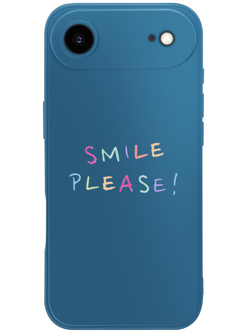 Theodor Protective Slim Fit Case Liquid Silicone Cover with Full Body Protection Anti-Scratch Shockproof Case For Apple iPhone 17 Air (Blue) Smile please - Image 1