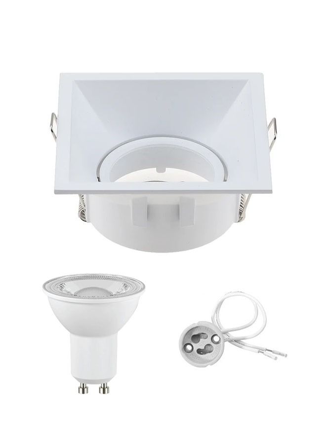 ALNAJM Lighting Anti Glare Square MR16 or GU10 Housing Led Spot Light Frame White  - Image 1