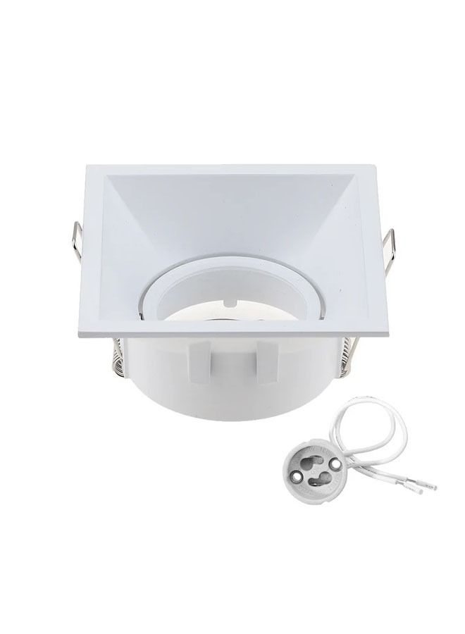 ALNAJM Lighting Anti Glare Square MR16 or GU10 Housing Led Spot Light Frame White  - Image 2