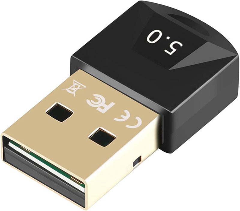 Swiztek USB Bluetooth Adapter for PC, 5.0 Bluetooth Dongle Receiver Supports Windows 10/8.1/7 for Desktop, Laptop, Mouse, Keyboard, Printers, Headsets, Speakers, PS4/ Xbox Controllers - Image 1