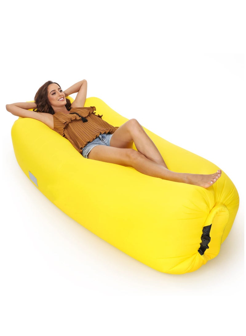 SOLARAE Inflatable Sofa, 190 * 90cm Anti Leakage Inflatable Couch, 330 LBS Capacity Portable Camping Sofa with Carry Bag For Camping Outdoor Beach - Image 1