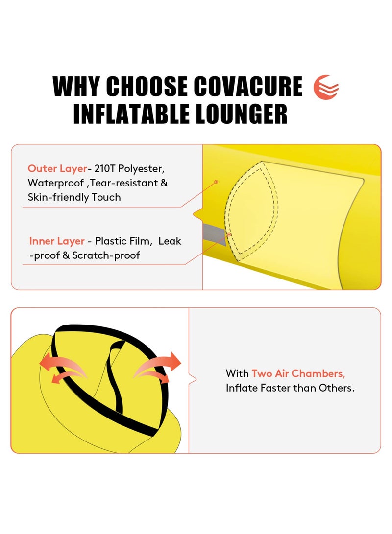 SOLARAE Inflatable Sofa, 190 * 90cm Anti Leakage Inflatable Couch, 330 LBS Capacity Portable Camping Sofa with Carry Bag For Camping Outdoor Beach - Image 3