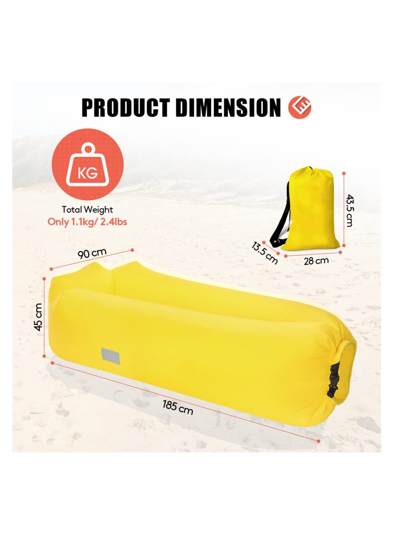 SOLARAE Inflatable Sofa, 190 * 90cm Anti Leakage Inflatable Couch, 330 LBS Capacity Portable Camping Sofa with Carry Bag For Camping Outdoor Beach - Image 2