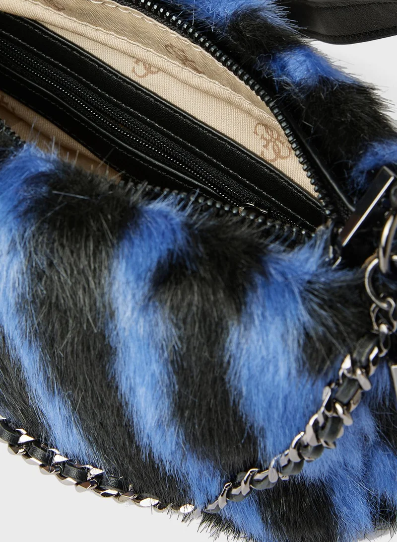 GUESS Katey Luxe Mini Shoulder Bag Zebra