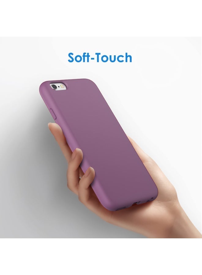 جراب متوافق مع iPhone 7/8/Se 2020/2022 مقاس 4.7 بوصة، جراب هاتف نحيف من السيليكون السائل بأربع طبقات من المطاط الهلامي الناعم ومضاد للصدمات مع بطانة من الألياف الدقيقة المضادة للخدش (أرجواني) - Image 3