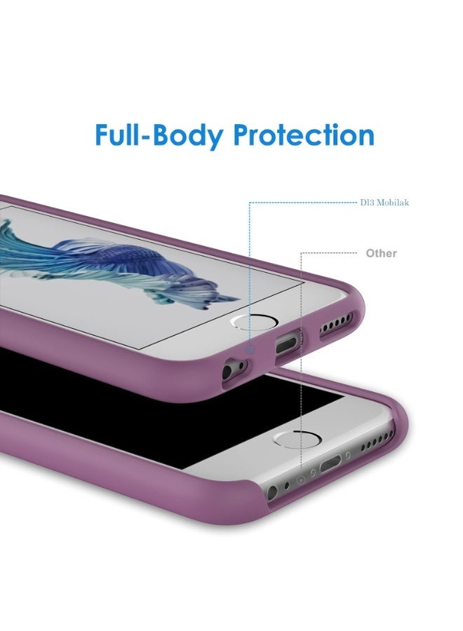 جراب متوافق مع iPhone 7/8/Se 2020/2022 مقاس 4.7 بوصة، جراب هاتف نحيف من السيليكون السائل بأربع طبقات من المطاط الهلامي الناعم ومضاد للصدمات مع بطانة من الألياف الدقيقة المضادة للخدش (أرجواني) - Image 4