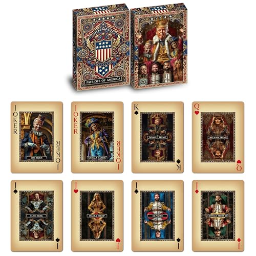ASVP Shop Trump Playing Cards Family Allies Premium Collectors Deck Featuring Donald Trump Melania Ivanka Elon Musk JD Vance The Jokers Biden Kamala Harris Perfect for Poker Nights - Image 1