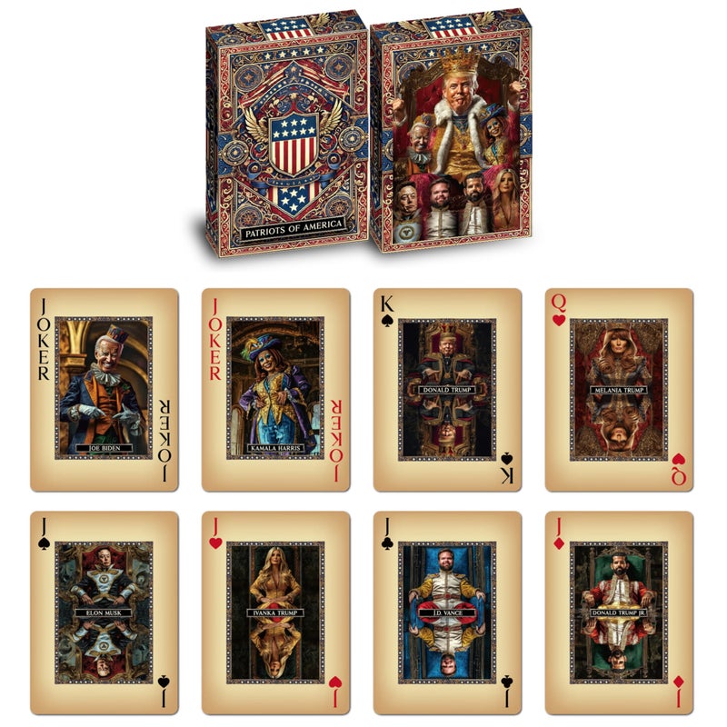 ASVP Shop Trump Playing Cards Family Allies Premium Collectors Deck Featuring Donald Trump Melania Ivanka Elon Musk JD Vance The Jokers Biden Kamala Harris Perfect for Poker Nights - Image 2
