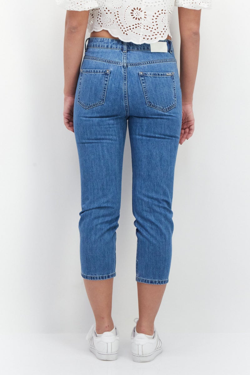 VERO MODA جينز نسائي بقصة عادية غير قابلة للتمدد، أزرق - Image 3