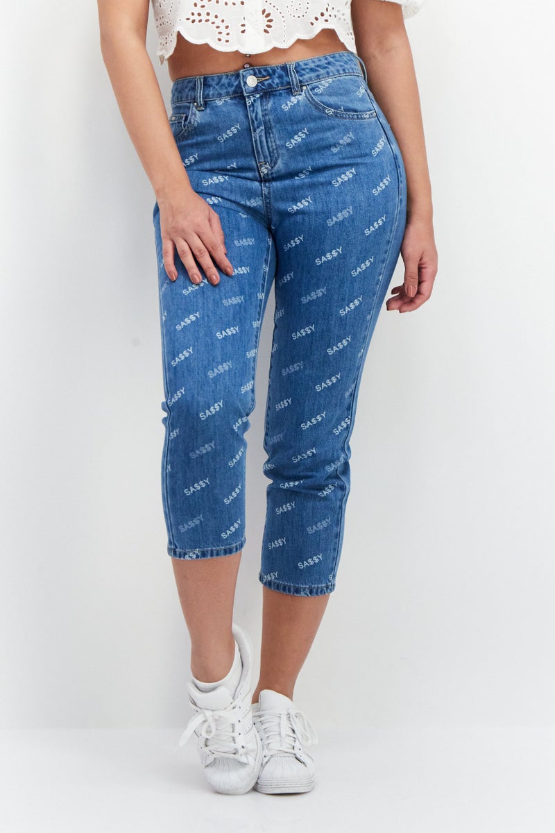 VERO MODA جينز نسائي بقصة عادية غير قابلة للتمدد، أزرق - Image 1